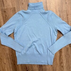 Tribal • Ribbed Sleeve Blue Turtleneck